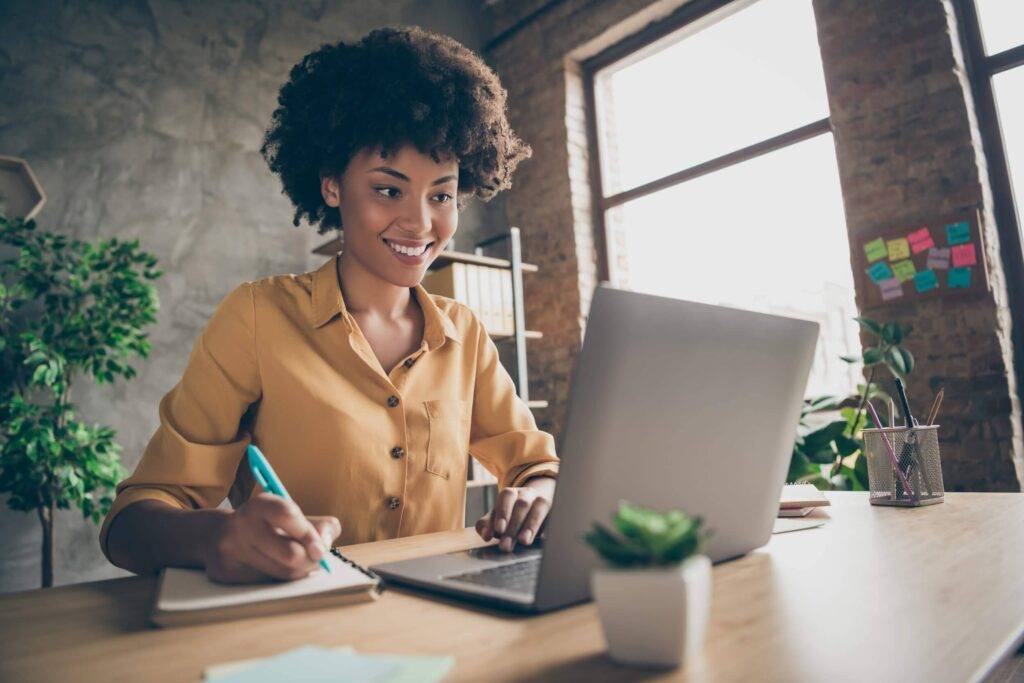 lady on a laptop