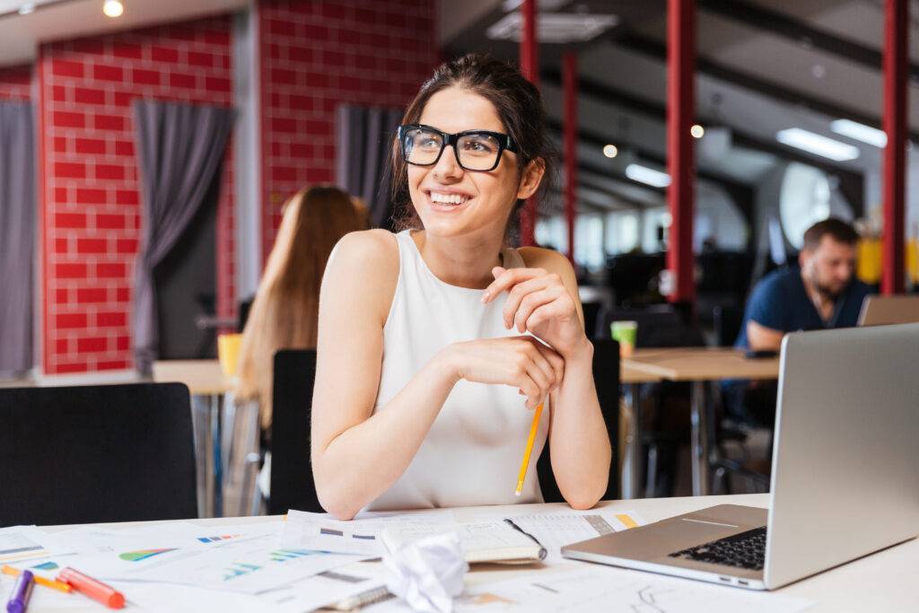 woman smiling